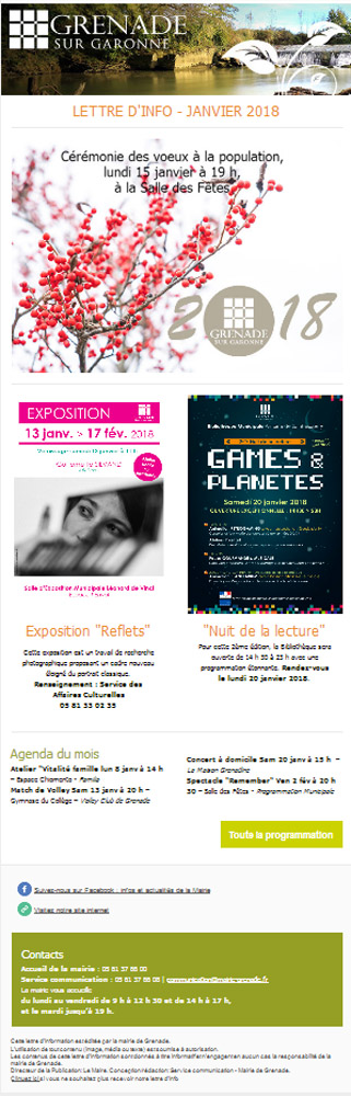 Newsletter janvier 2018