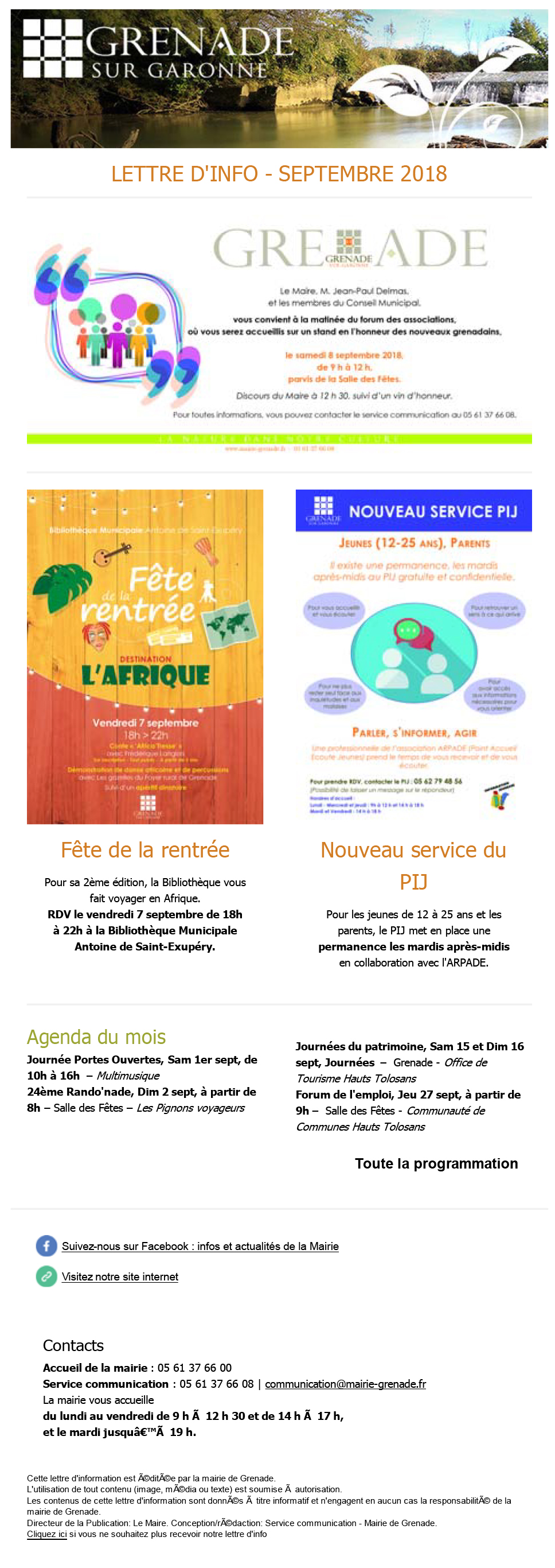 Newsletter septembre 2018