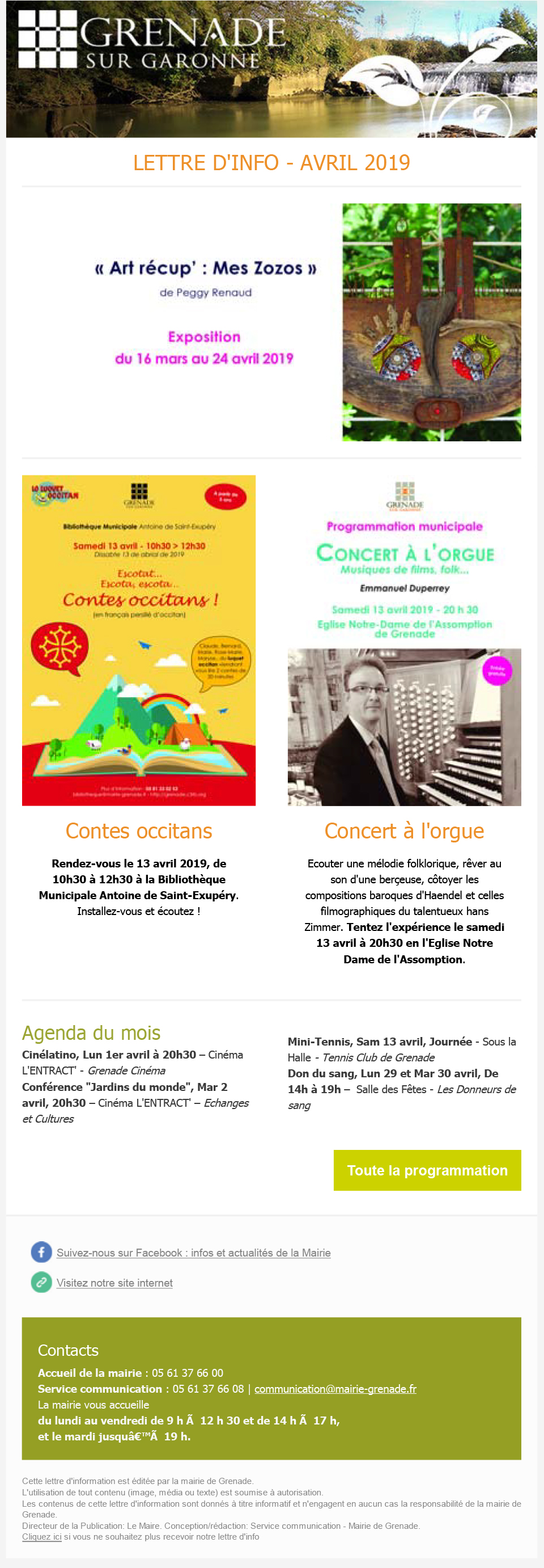 Newsletter avril 2019