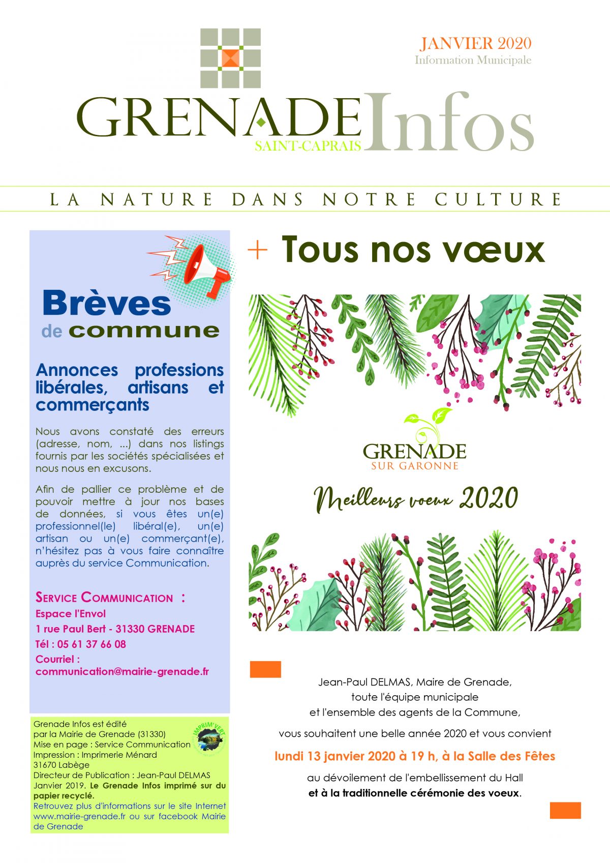 Grenade Infos janvier 2020