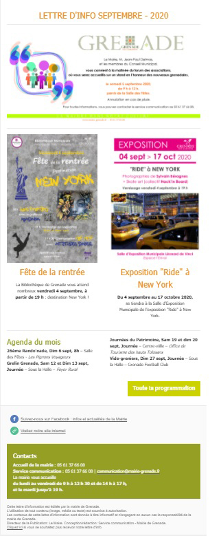 Newsletter septembre 2020