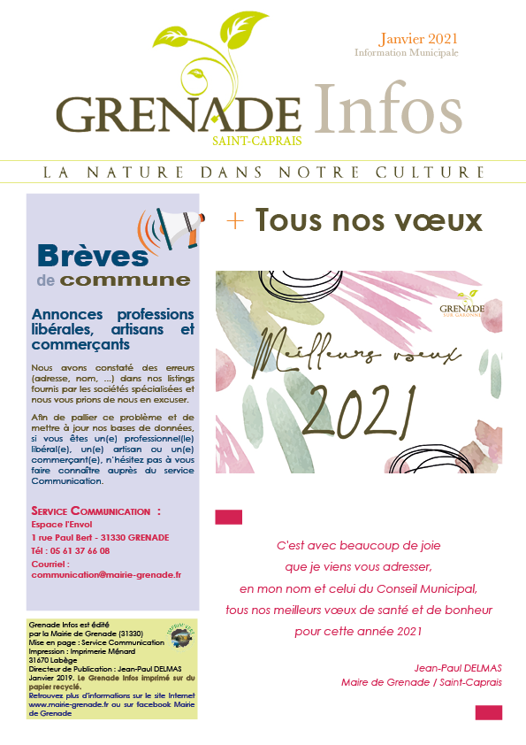 Grenade infos janvier 2021