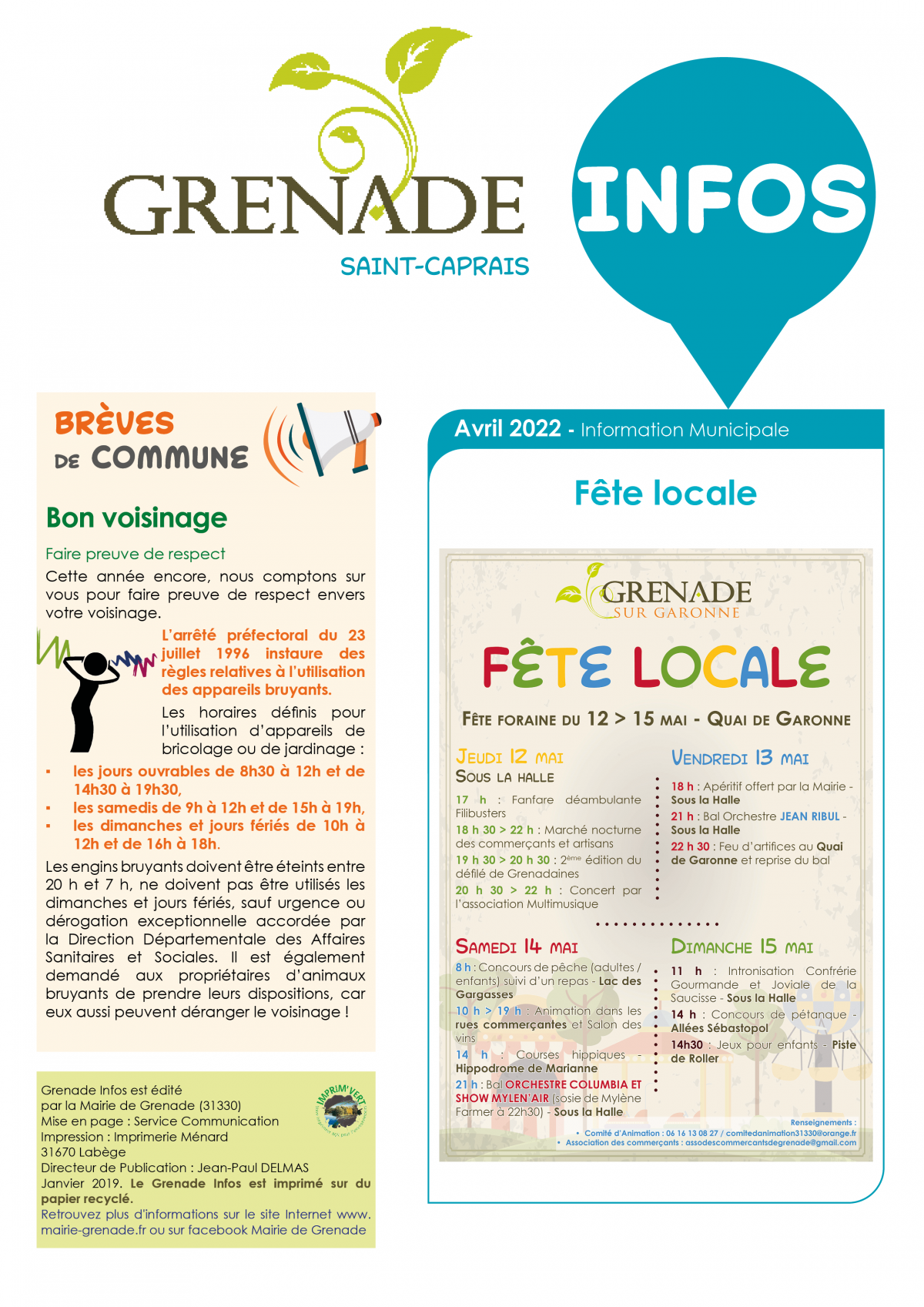 Grenade Infos avril 2022