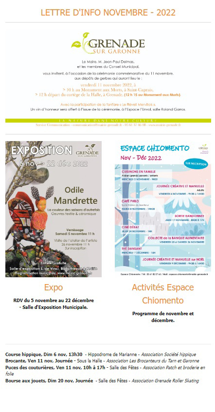 Newsletter novembre 2022