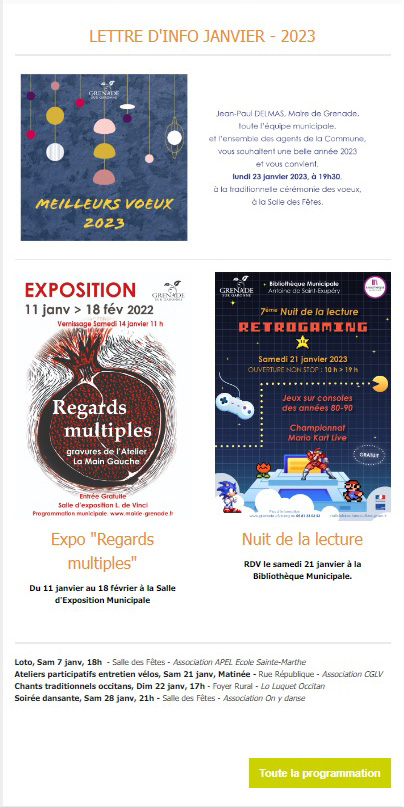 Newsletter janvier 2023