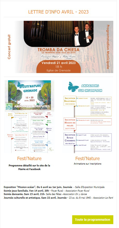 Newsletter avril 2023